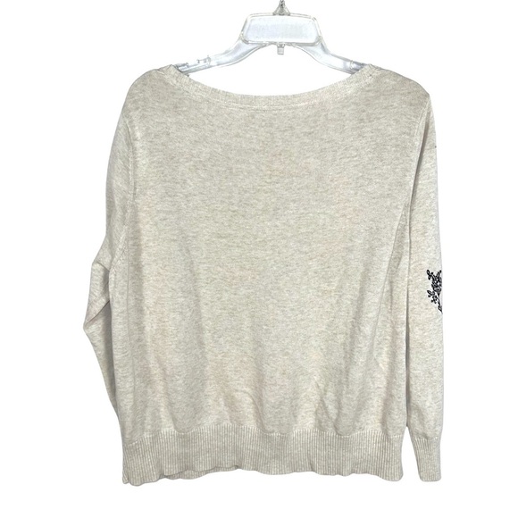 Sundance Oatmeal Embroidered Long Sleeve Button Up Boho Cardigan Sweater XXL - Picture 2 of 12